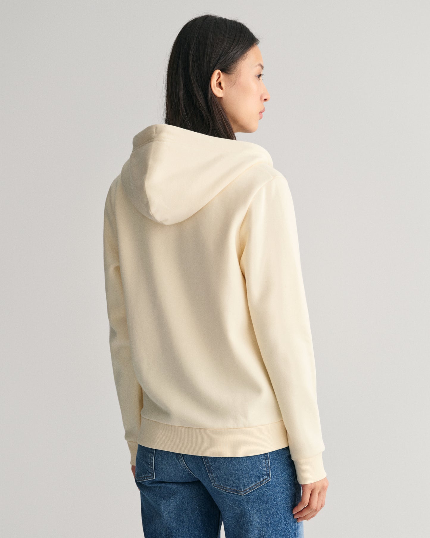 Tonal Shield Zip Hoodie - Linen