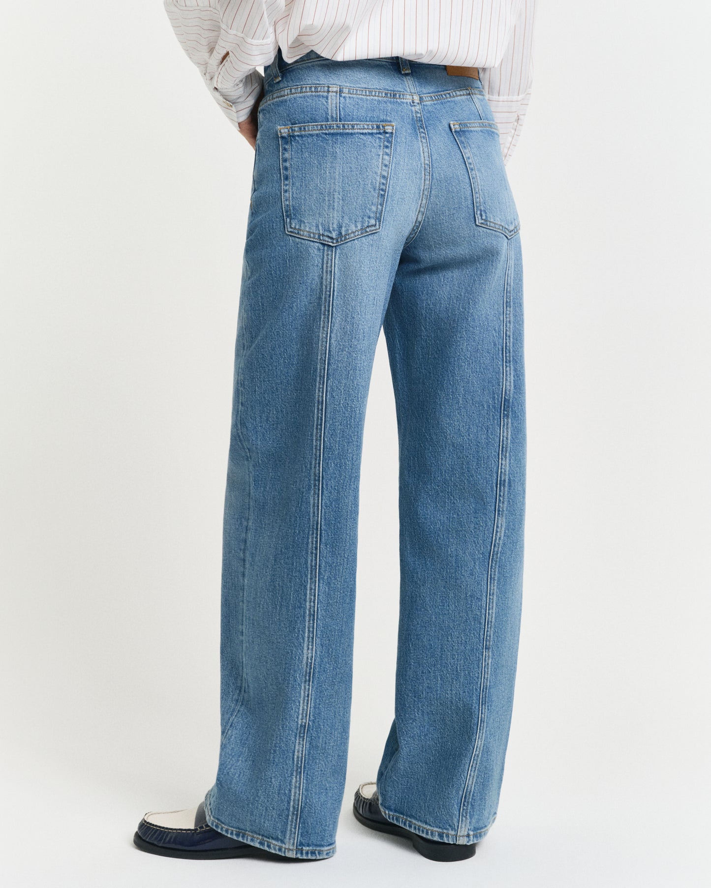 Relaxed Fit Seam Detail Jeans - Mid Blue Archive