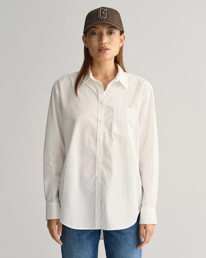 Relaxed Fit Poplin Shirt - White