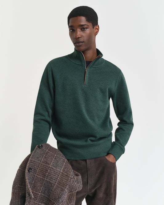 Sacker Rib Half-Zip Sweatshirt - Tartan Green