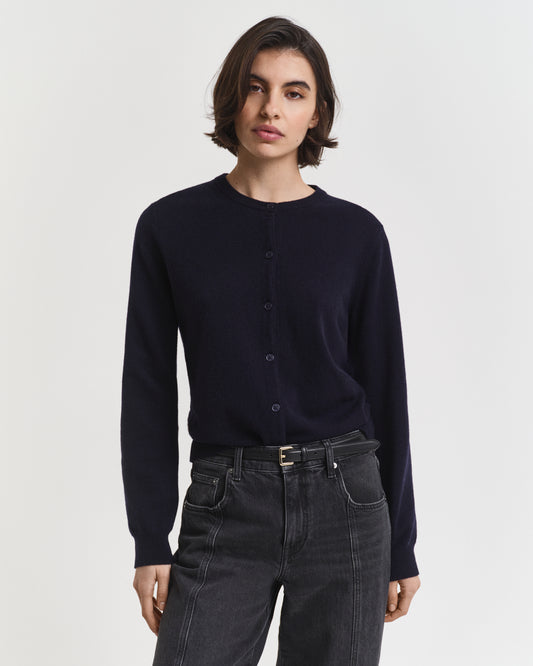 Superfine Lambswool Cardigan - Evening Blue