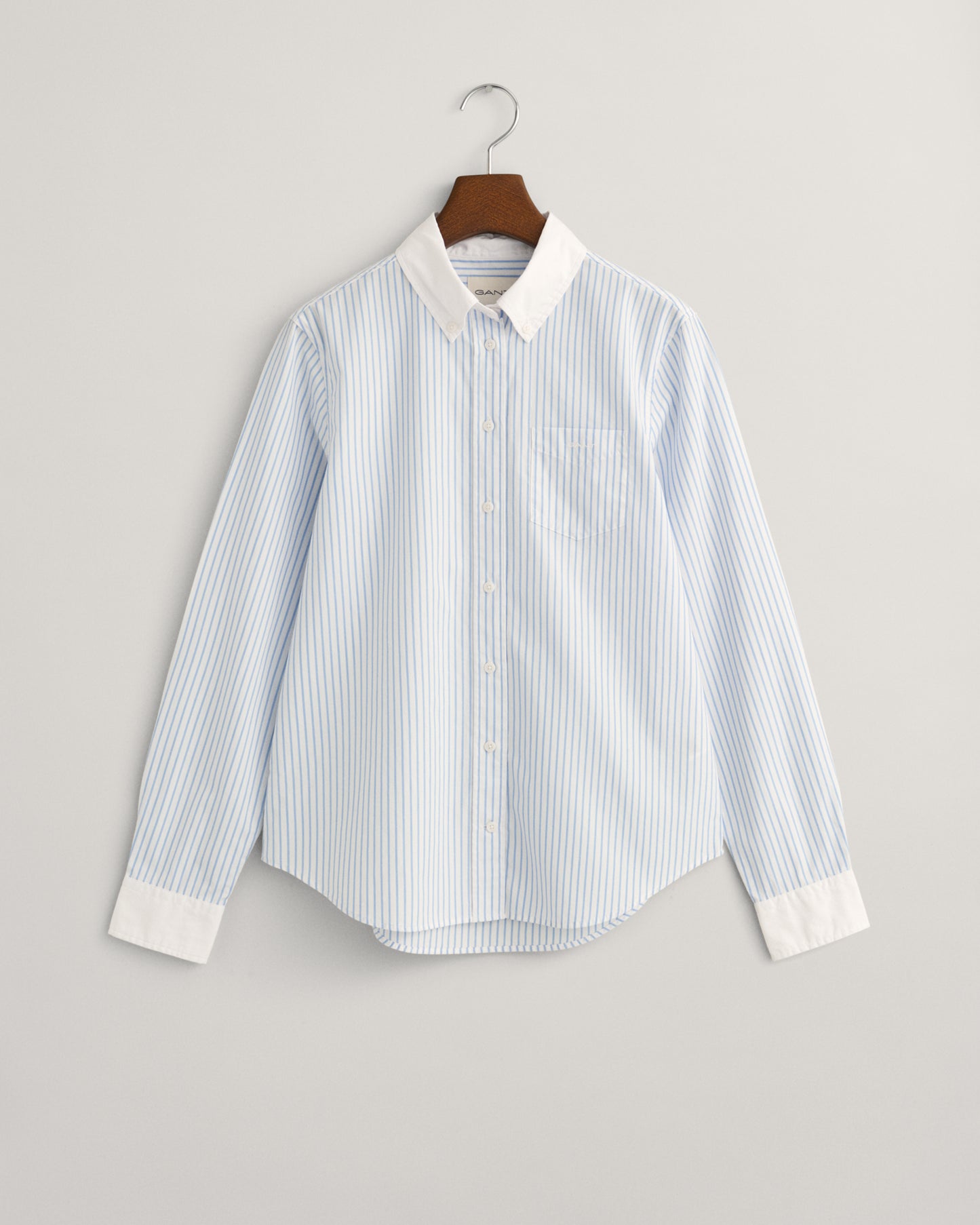 Regular Fit Contrast Collar Striped Shirt - Clear Sky