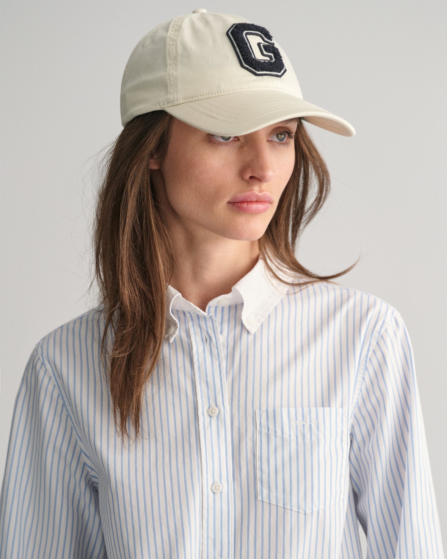 Regular Fit Contrast Collar Striped Shirt - Clear Sky