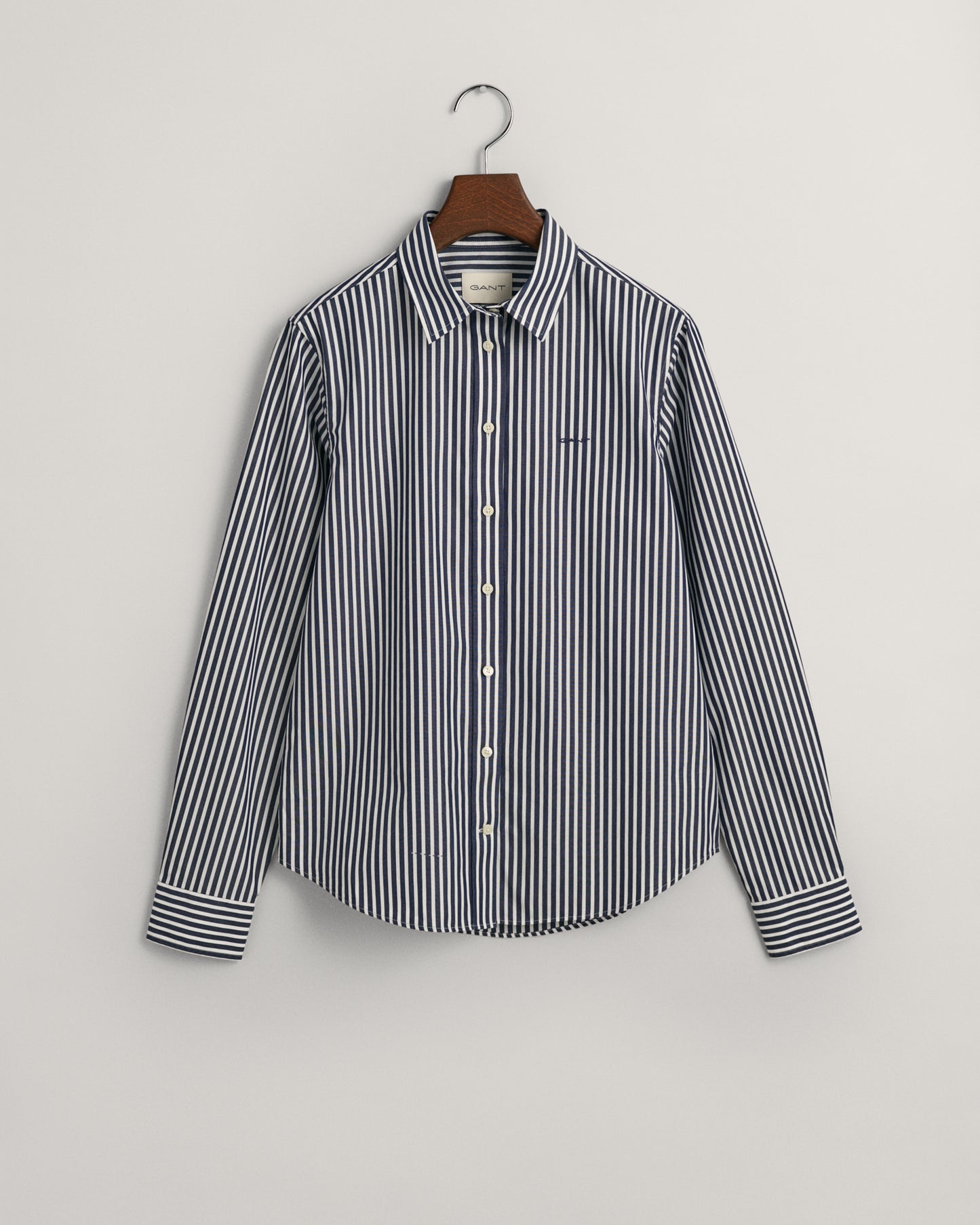 Regular Fit Striped Poplin Shirt - Classic Blue