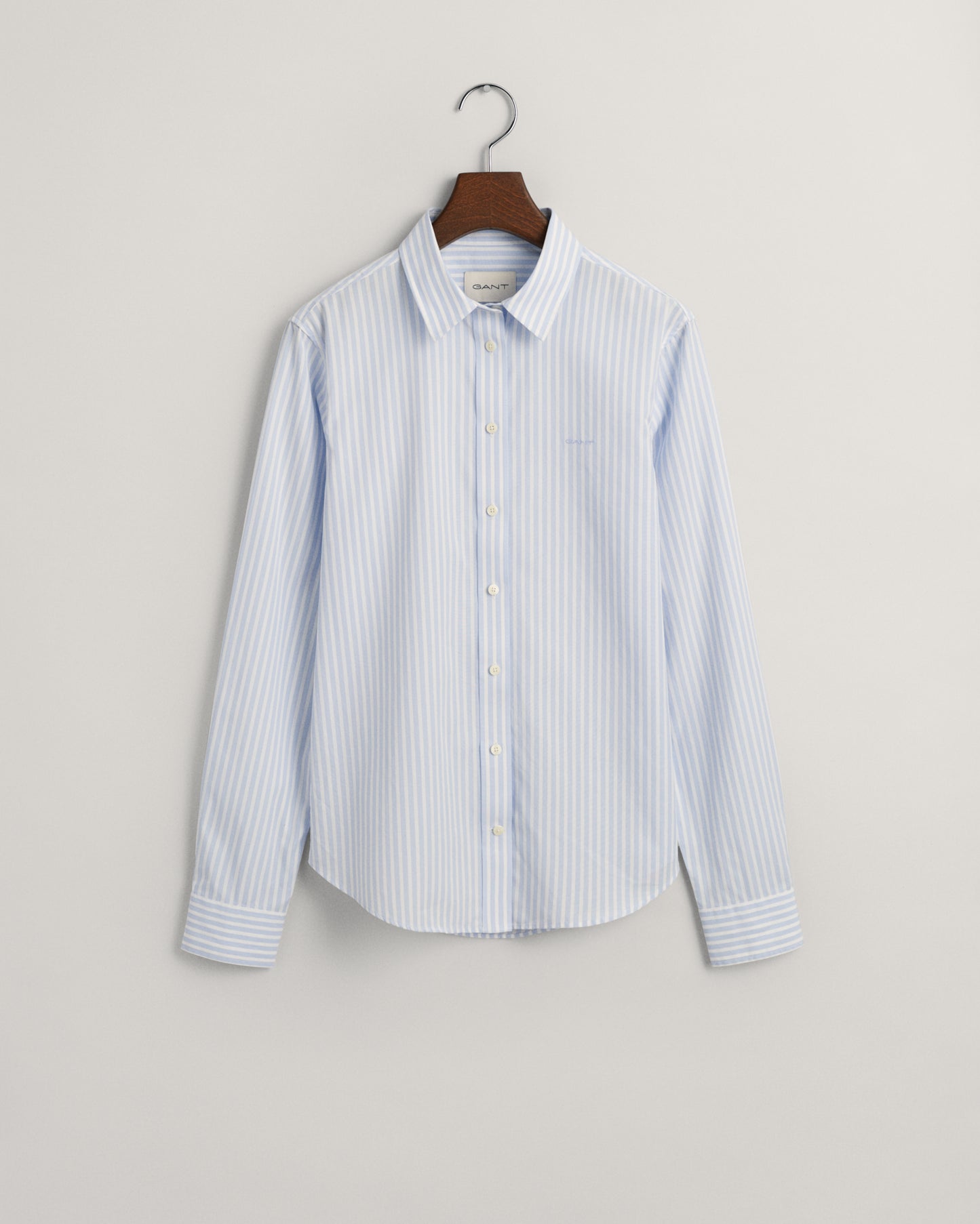 Regular Fit Striped Poplin Shirt - Light Blue