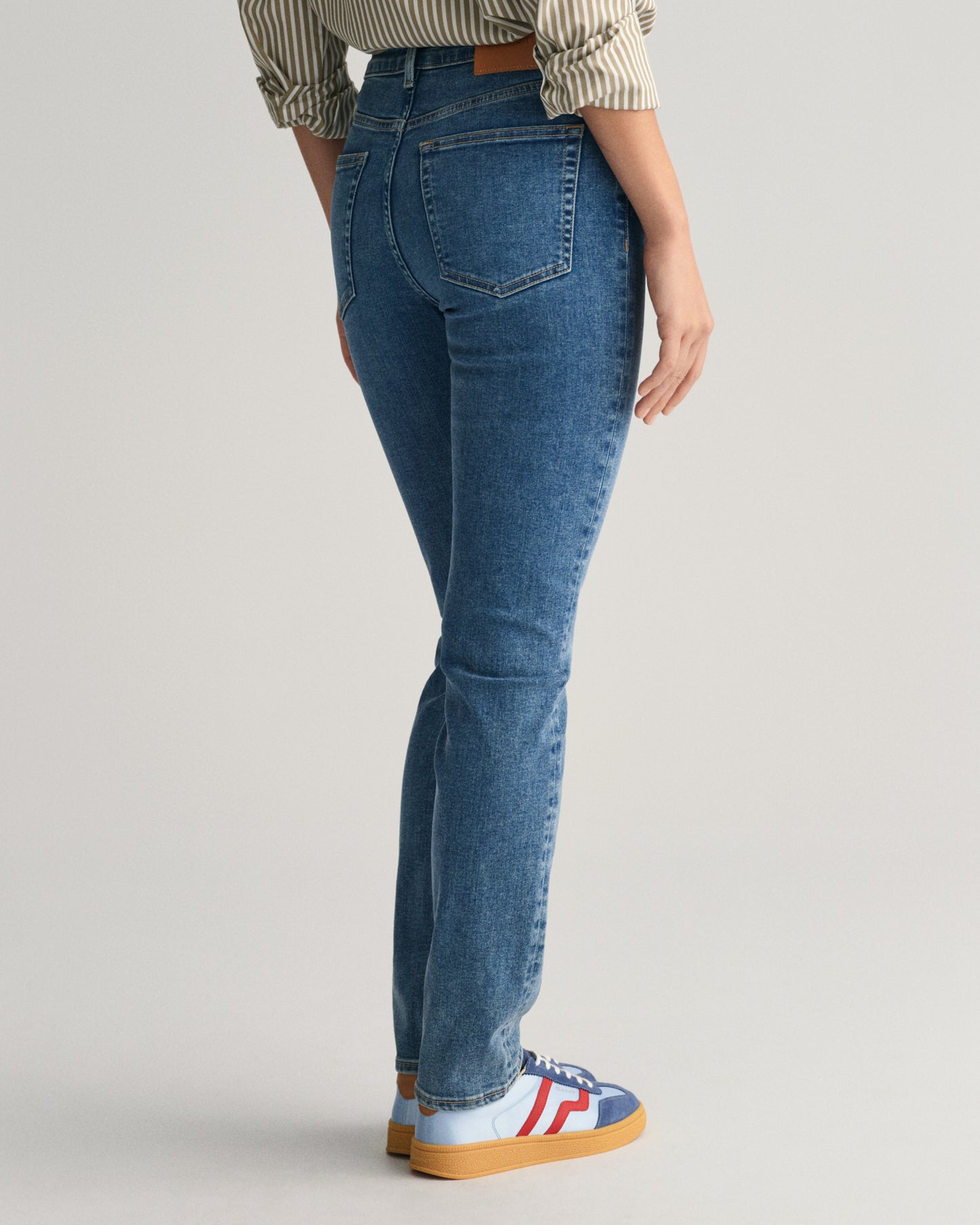 Slim Fit Super Stretch Jeans - Mid Blue Broken In