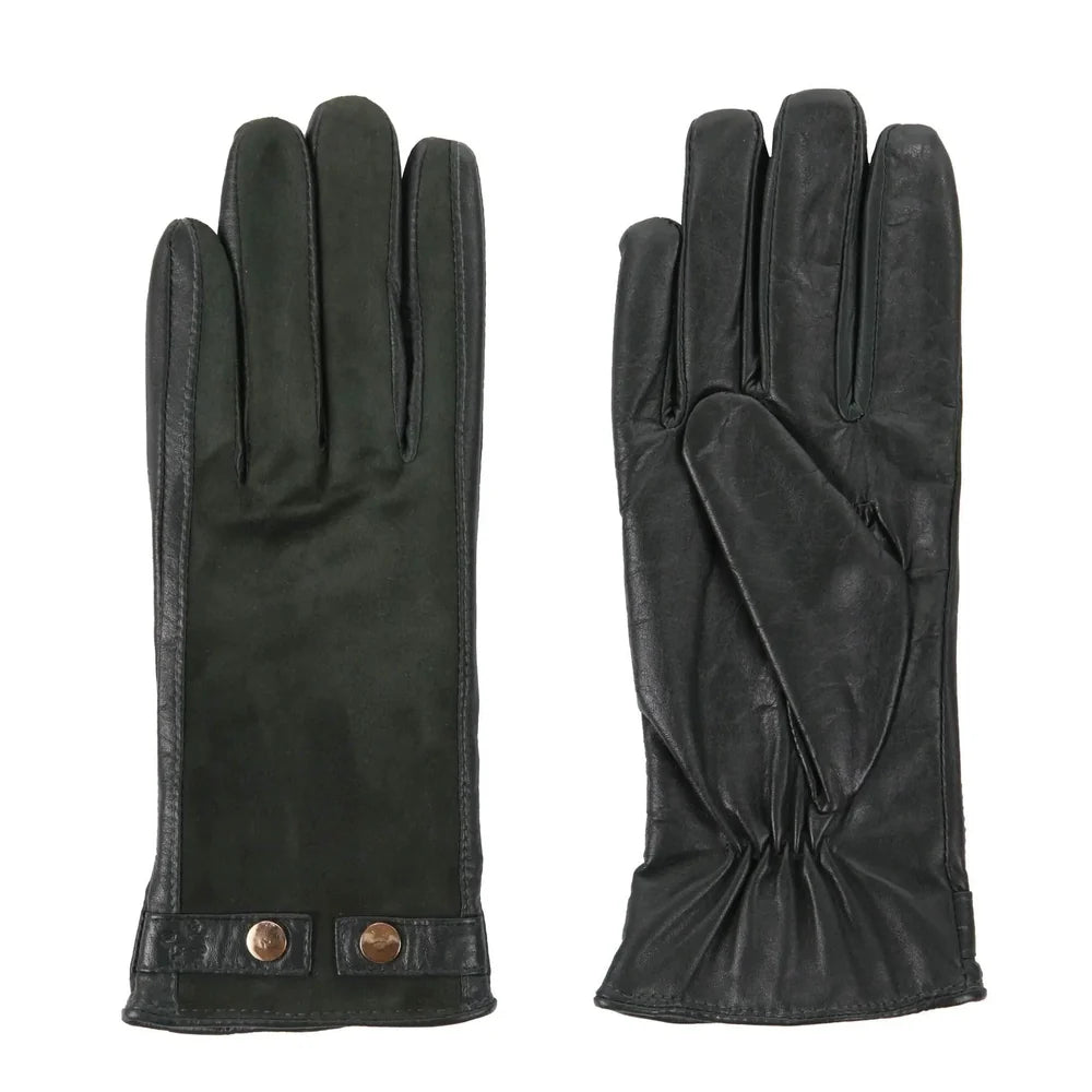 Women's Leather & Suede Gloves - Racing Green