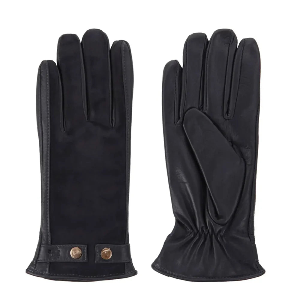 Women's Leather & Suede Gloves - Navy