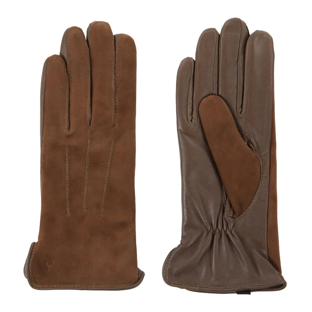 Women's Leather & Suede Driving Gloves - Camel