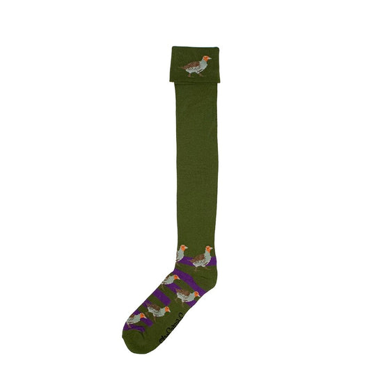 Green & Royal Purple Partridge Shooting/Walking Socks - Adult