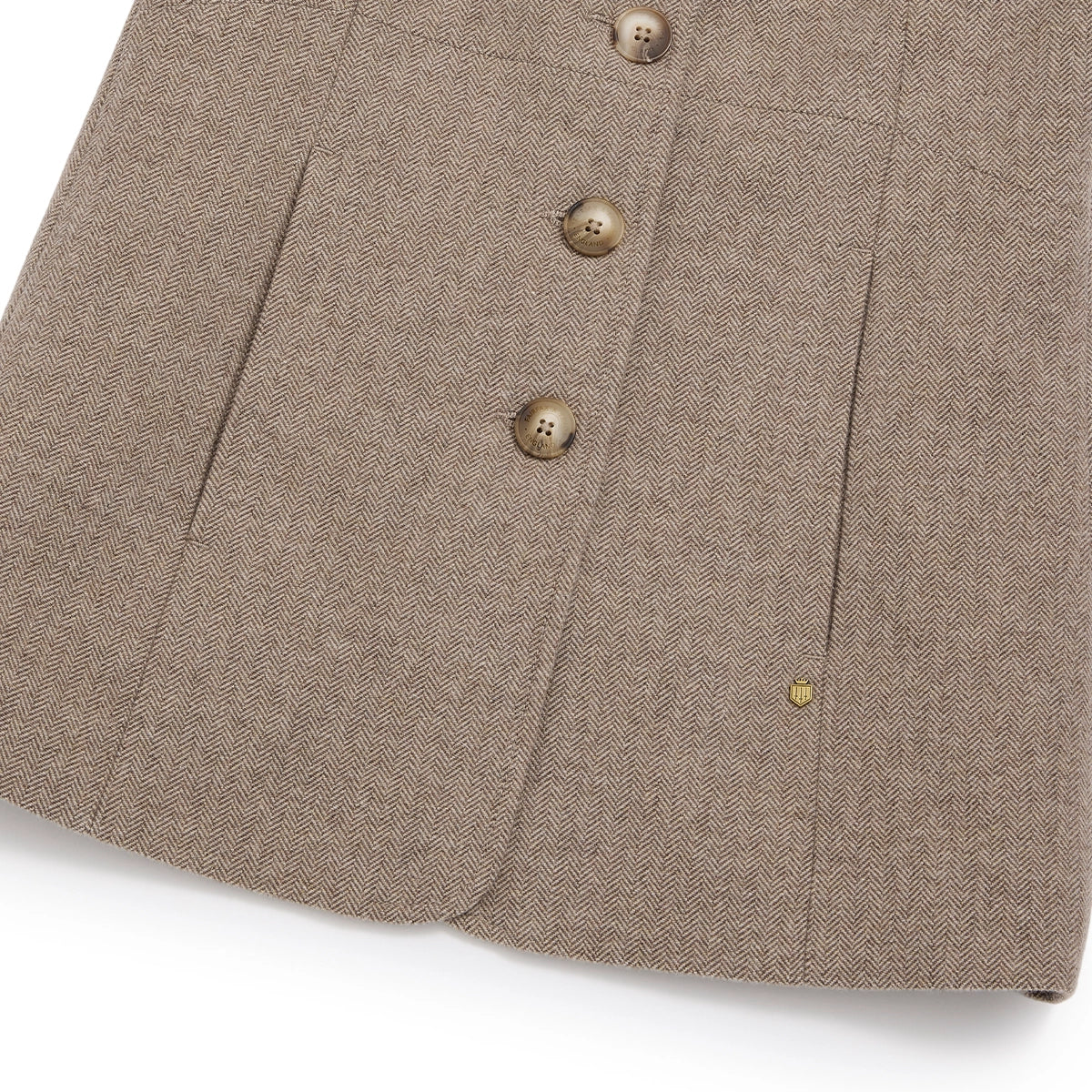 Eliza Herringbone Gilet - Driftwood