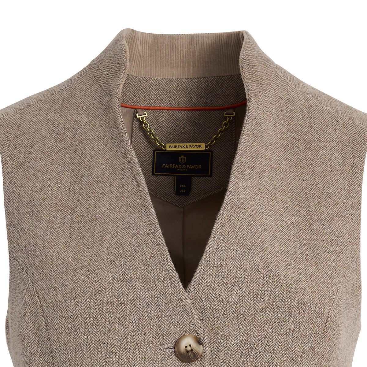 Eliza Herringbone Gilet - Driftwood