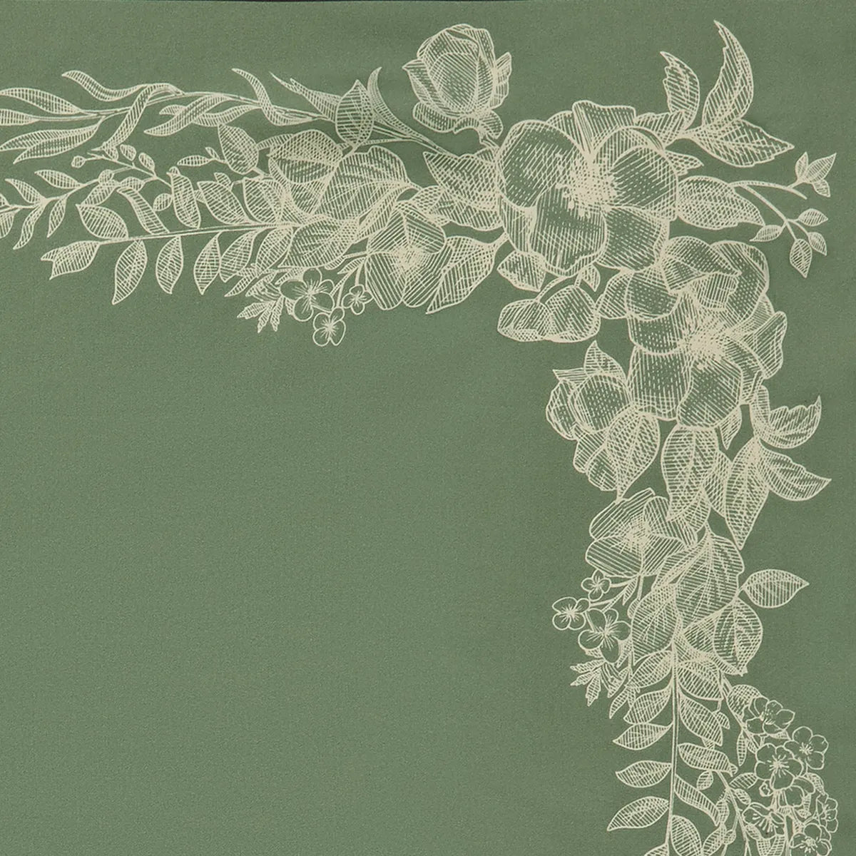 Mannington Silk Scarf - Green/Off White/Black