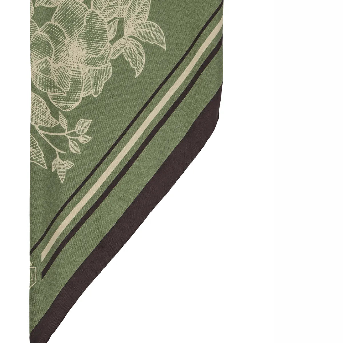 Mannington Silk Scarf - Green/Off White/Black