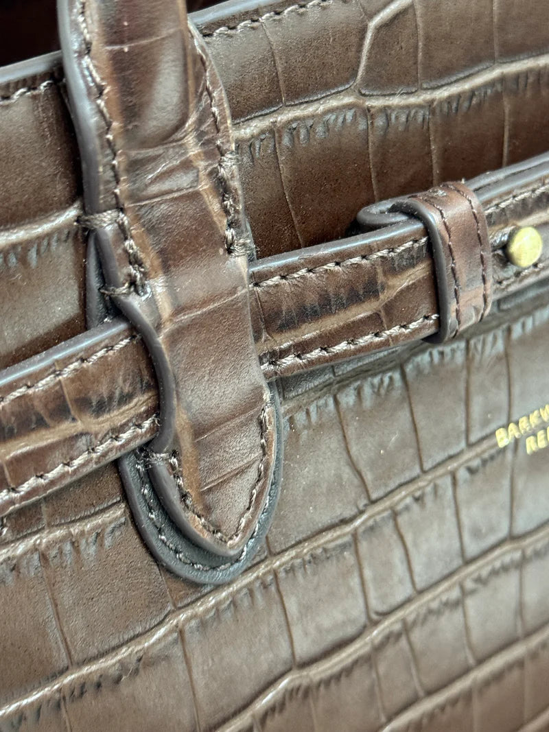 Middleton Leather Bag - Chocolate Croc