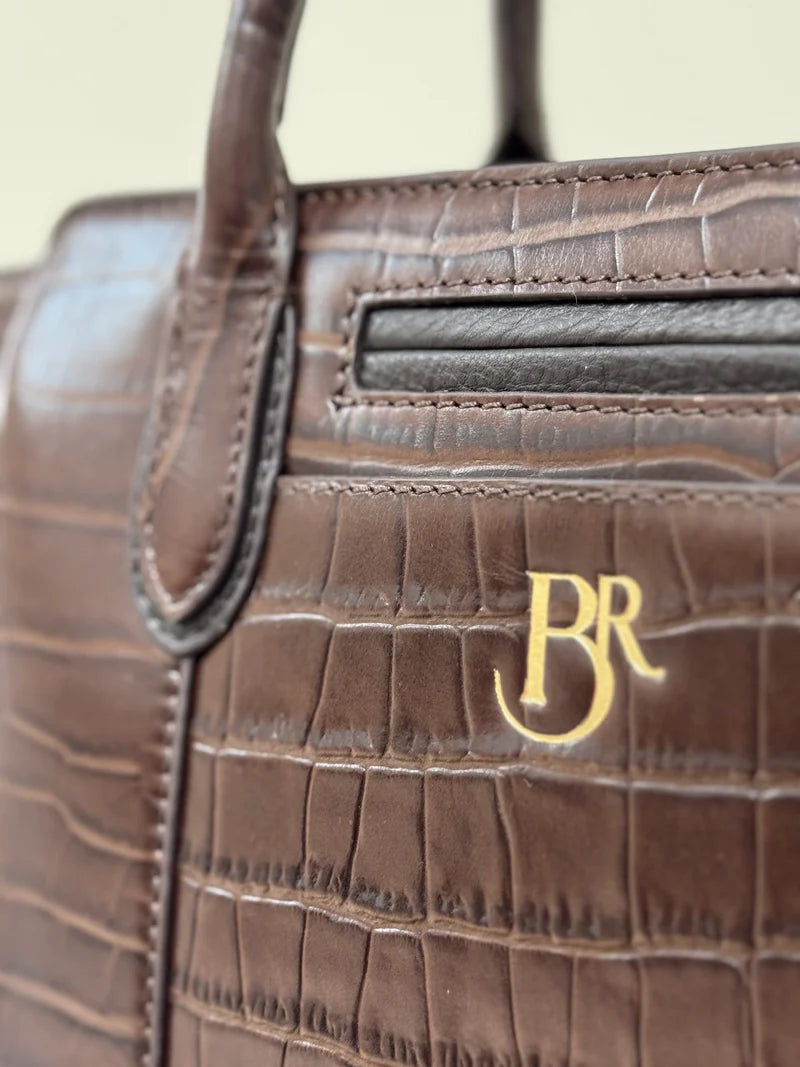 Middleton Leather Bag - Chocolate Croc