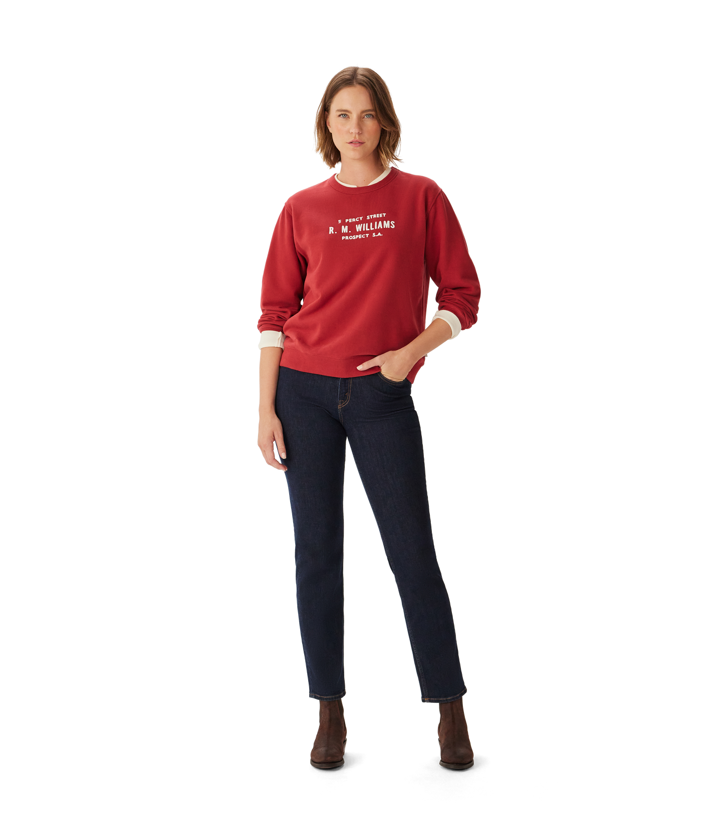 Heritage Brushed Sweatshirt - Red