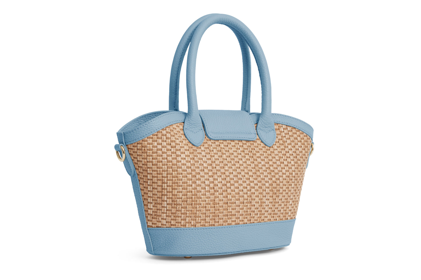 Mini Windsor Basket Bag - Sky Blue Leather