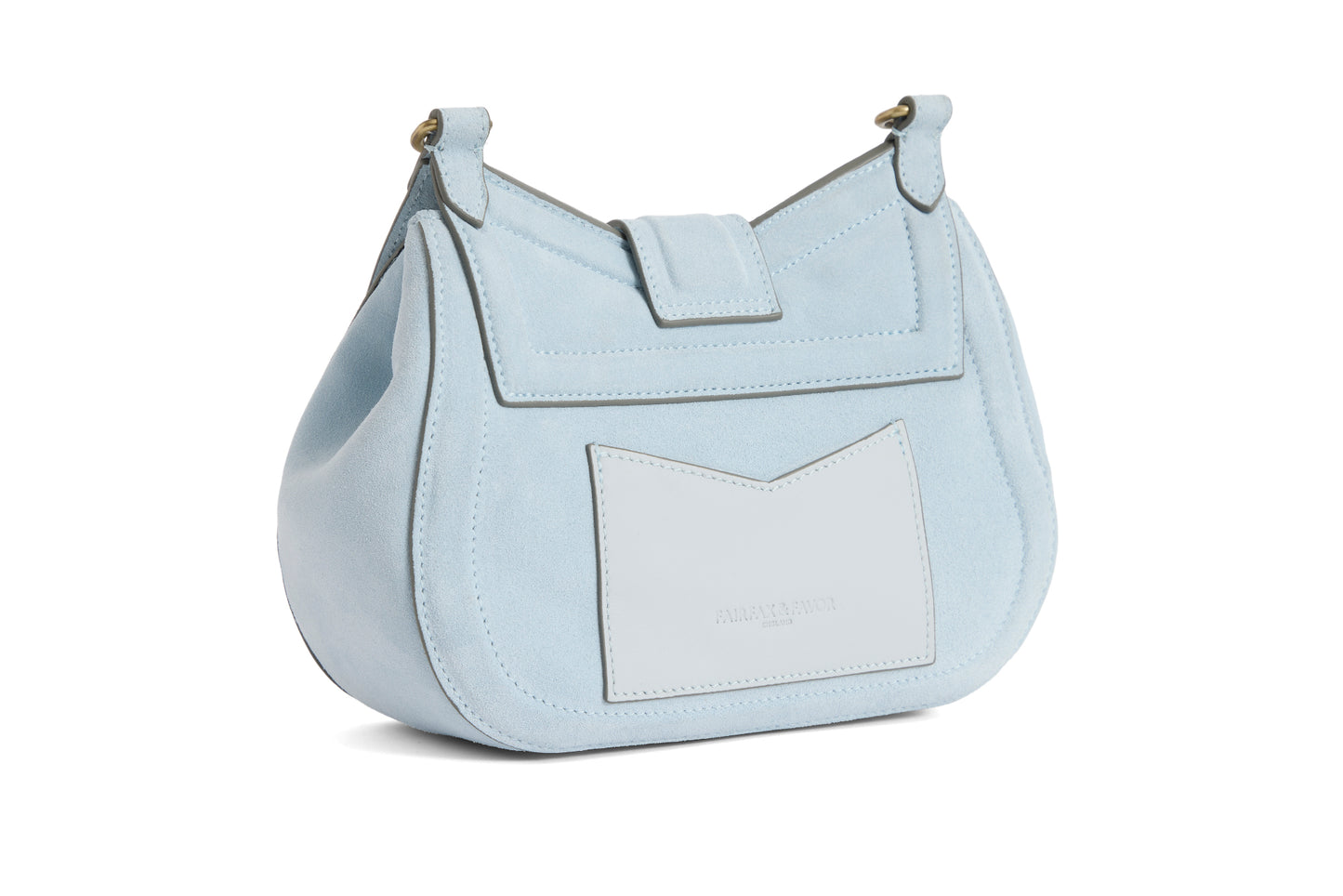 Langham Messenger Bag - Sky Blue Suede