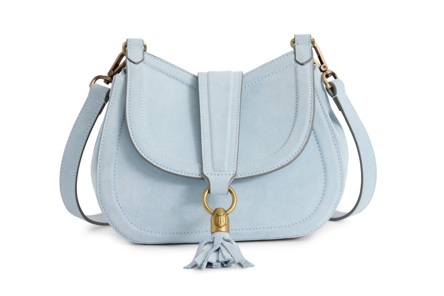 Langham Messenger Bag - Sky Blue Suede