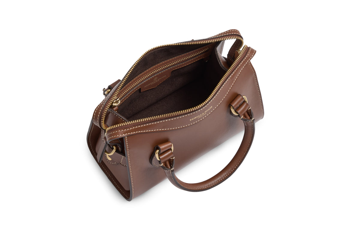 Mini Kew Top Handle Bag - Tan Leather