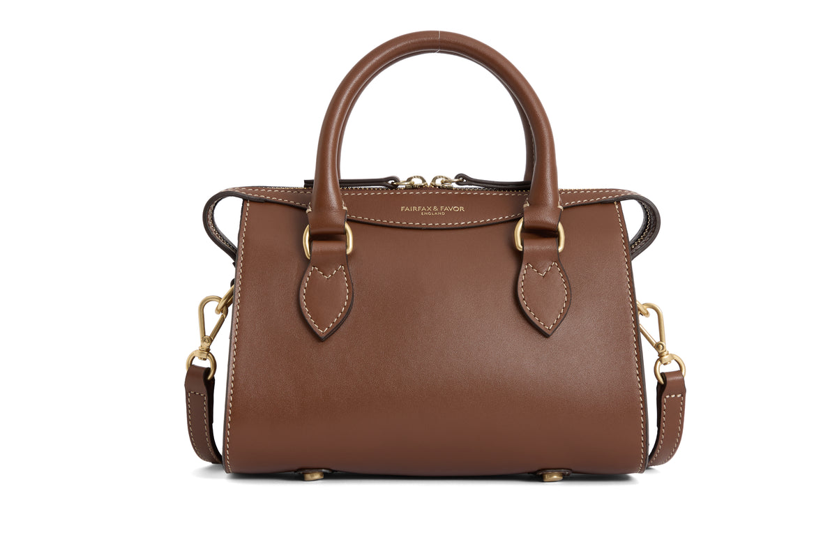 Mini Kew Top Handle Bag - Tan Leather