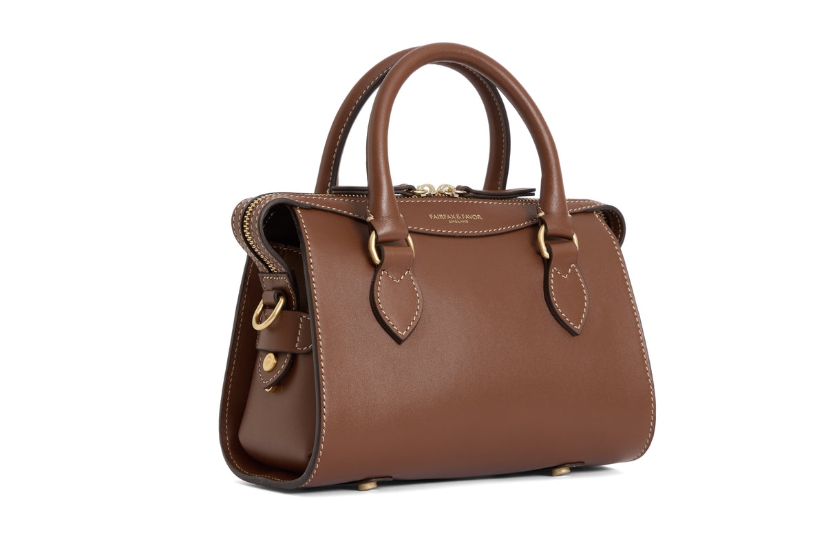 Mini Kew Top Handle Bag - Tan Leather