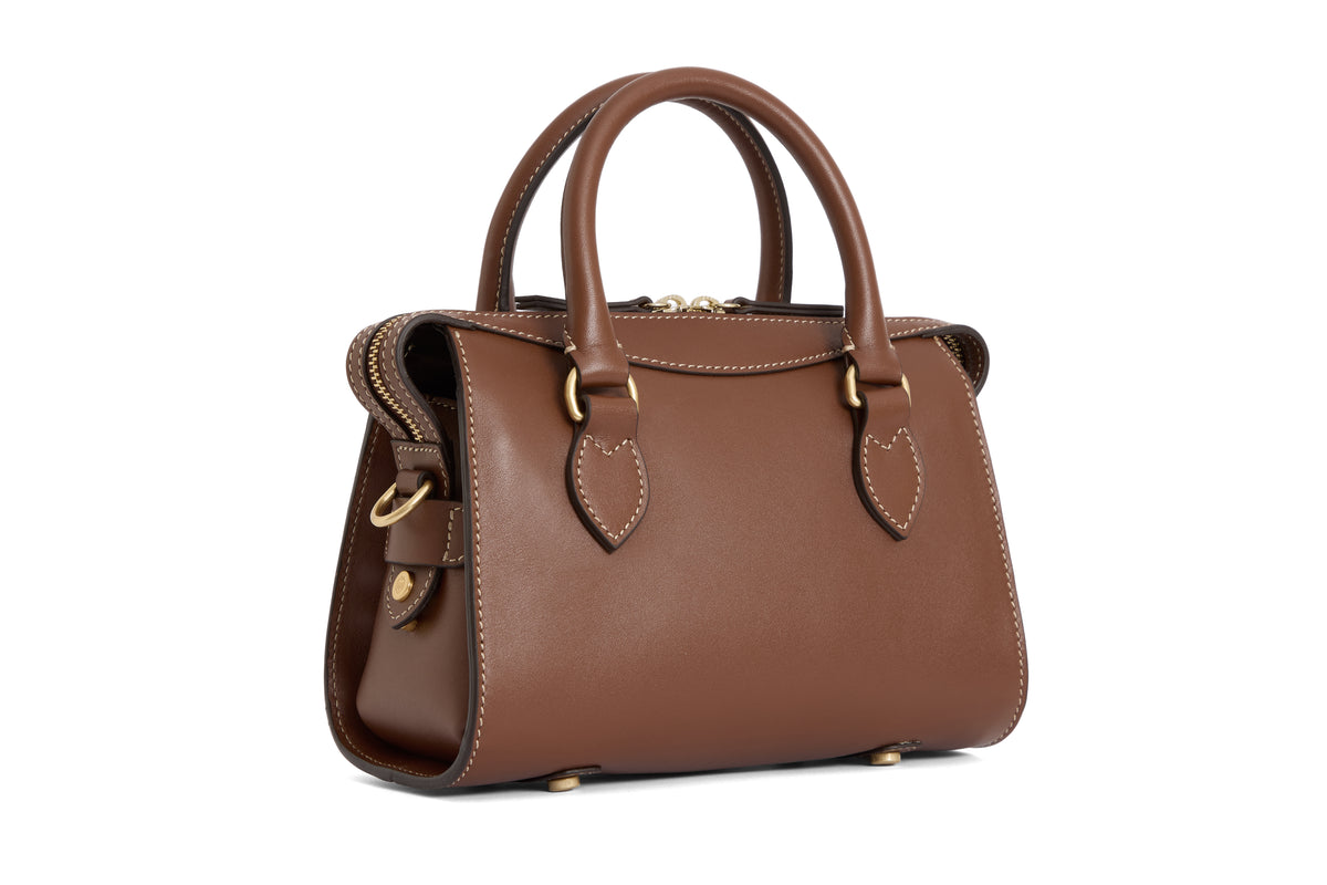 Mini Kew Top Handle Bag - Tan Leather
