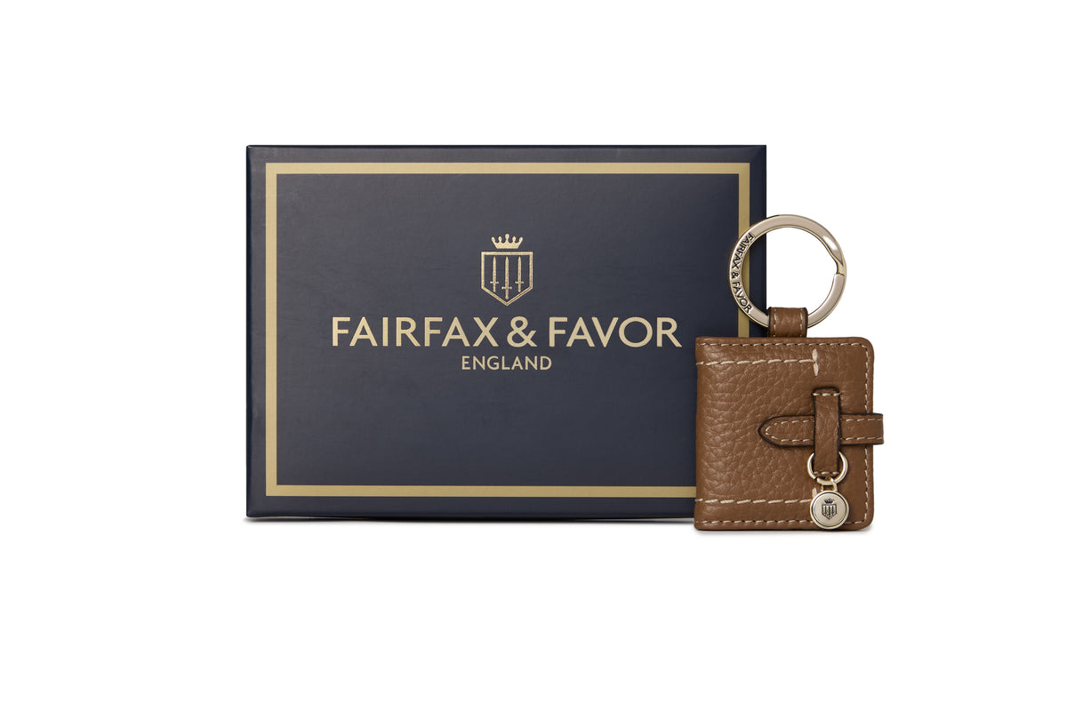Photo Holder Key Ring - Tan Leather