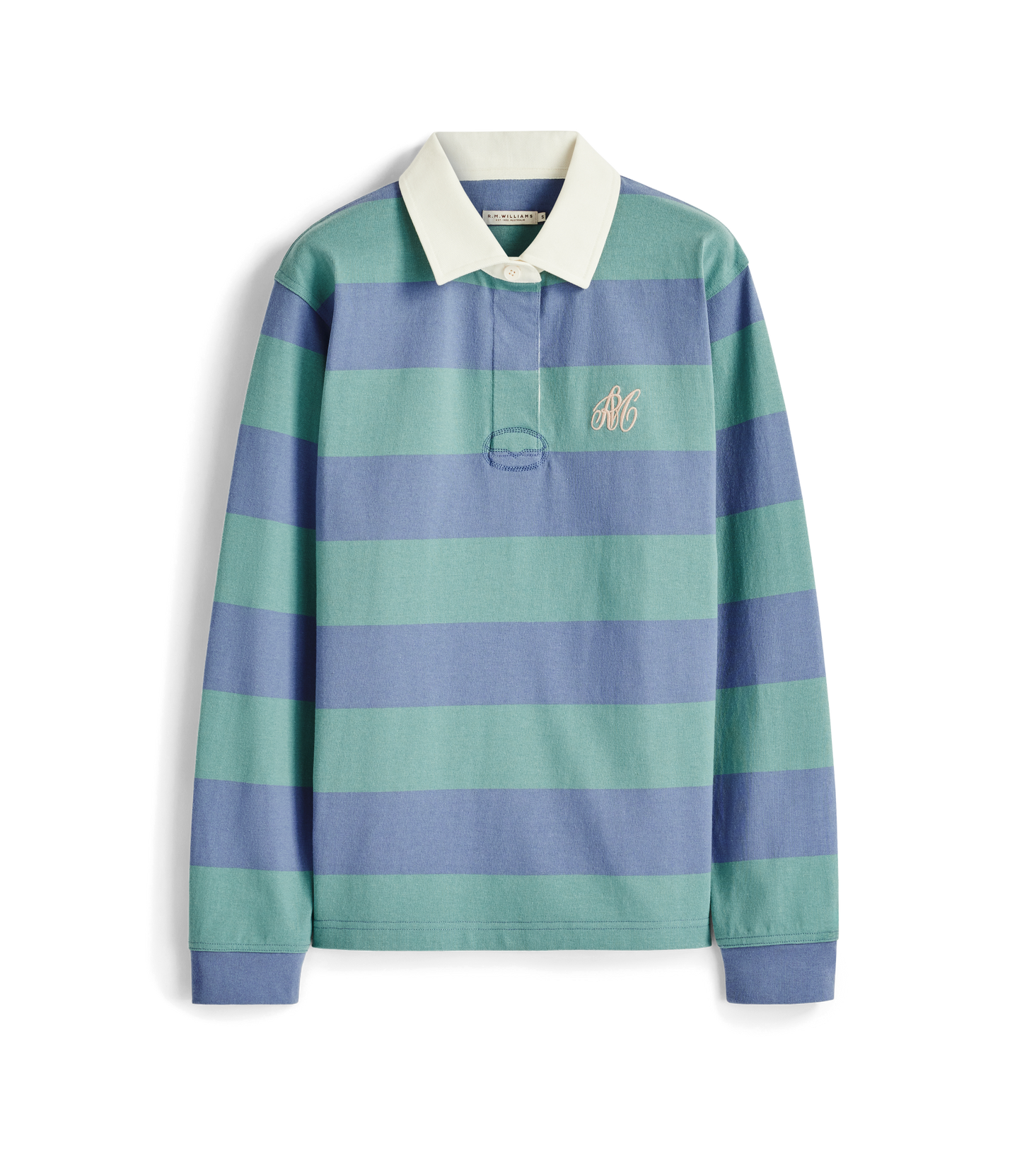 Narran Heritage Stripe Rugby - Breakwater/Blue