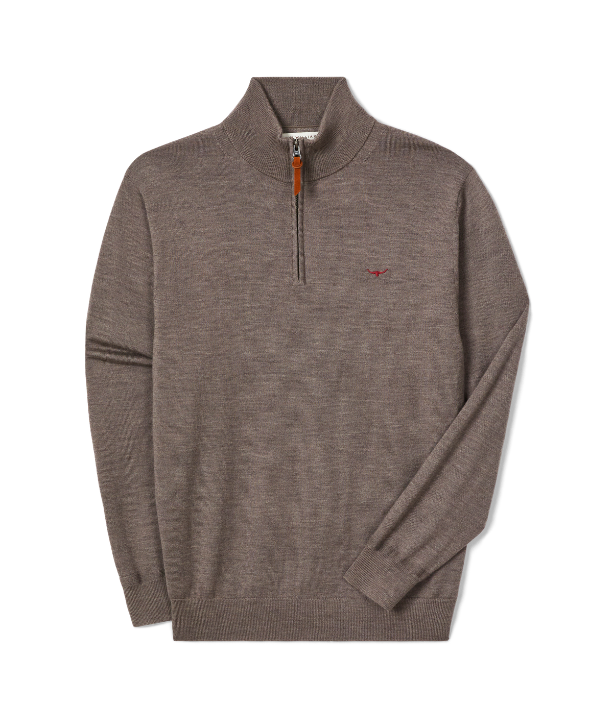 Ernest Merino Quarter Zip Sweater - Nutmeg
