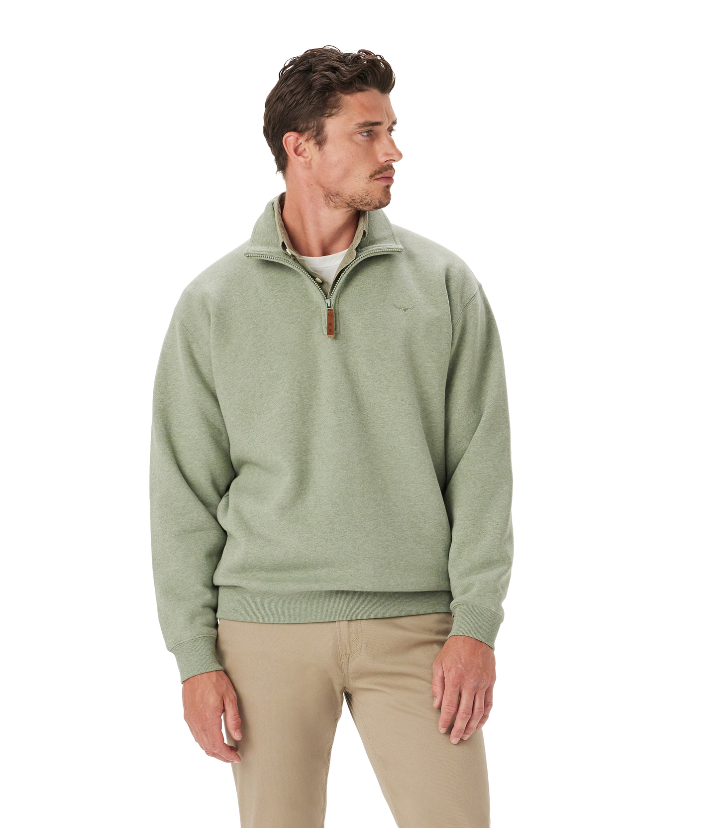 Mulyungarie 1/4 Zip Sweatshirt - Green Marle