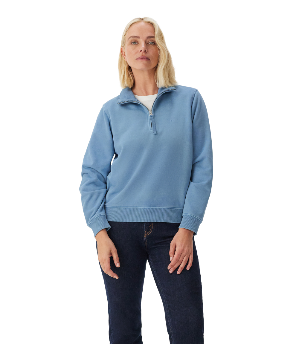 Trickett 1/4 Zip - Mid Blue