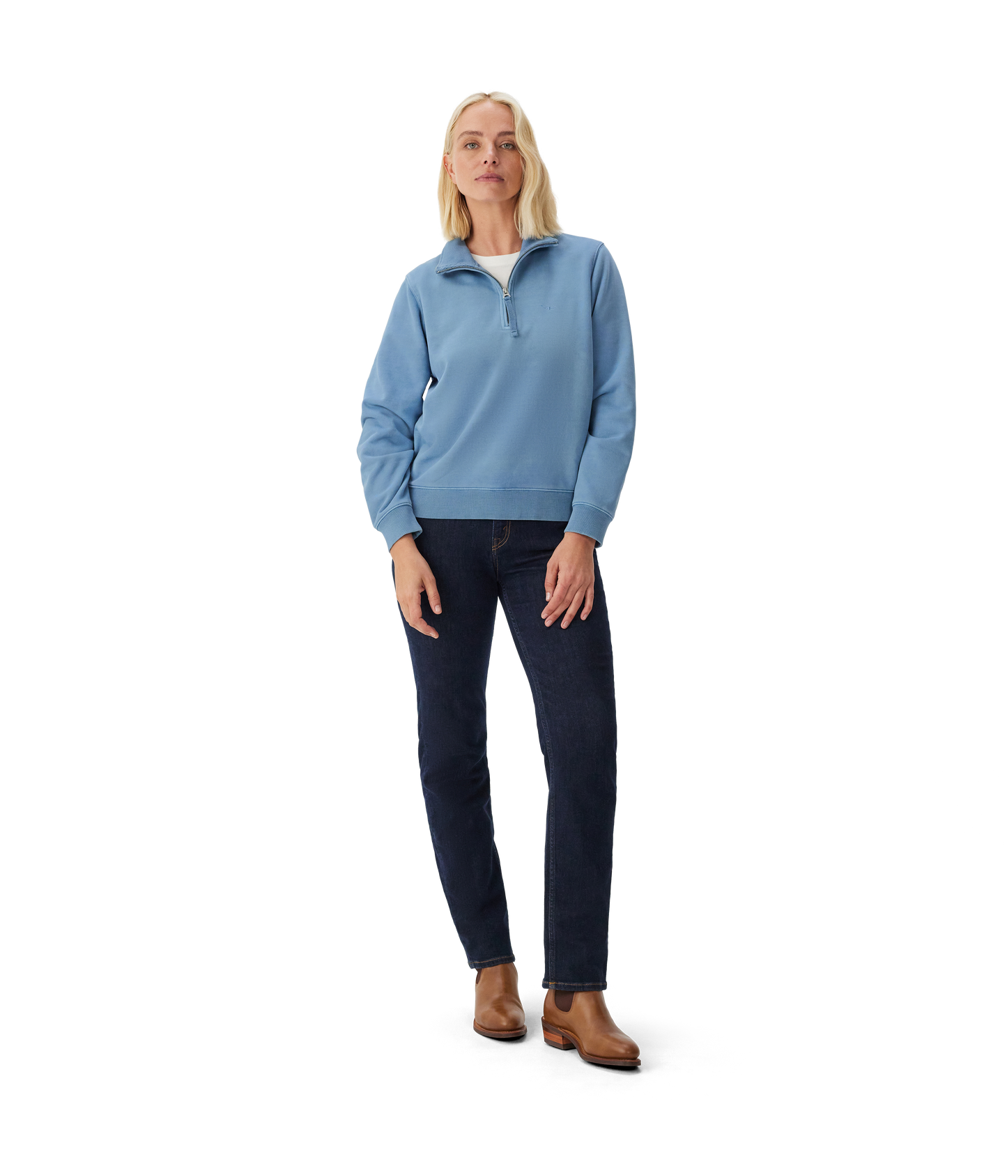 Trickett 1/4 Zip - Mid Blue