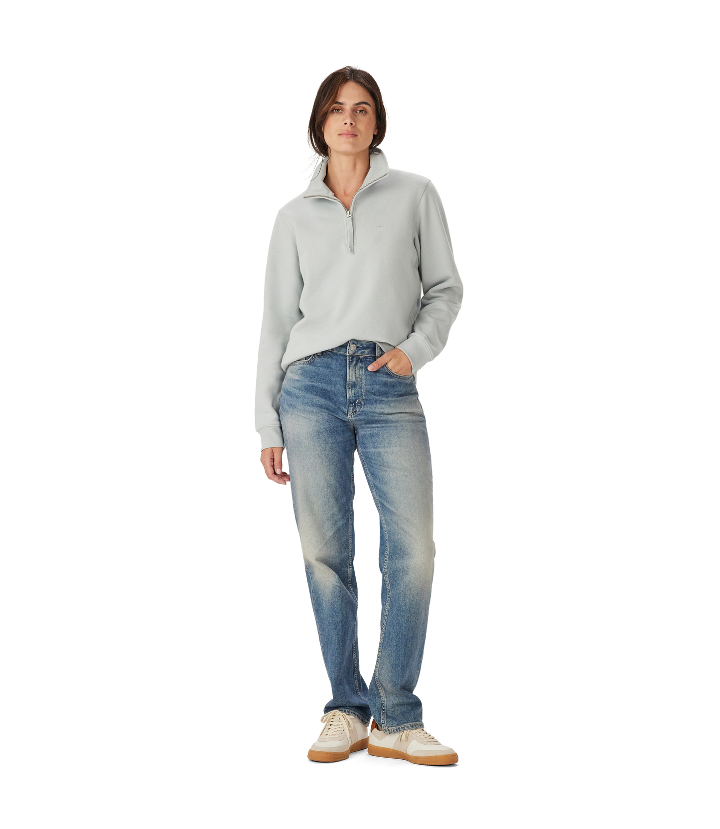 Trickett 1/4 Zip Sweatshirt - Salt