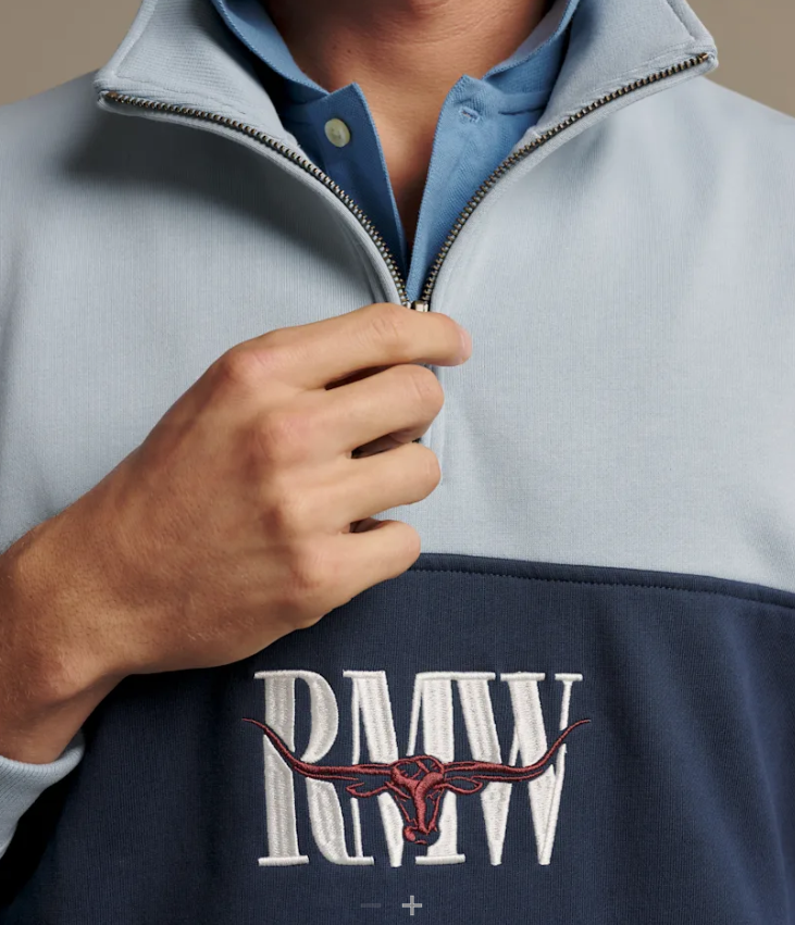 Heritage Panel Quarter Zip - Sky