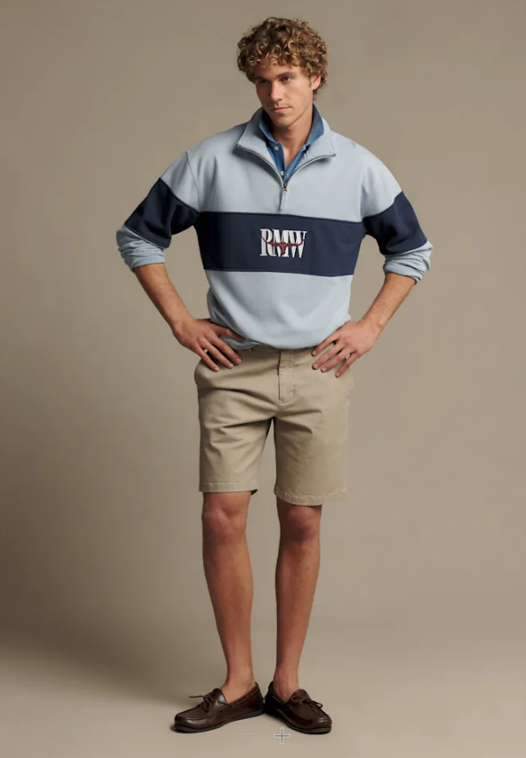 Heritage Panel Quarter Zip - Sky