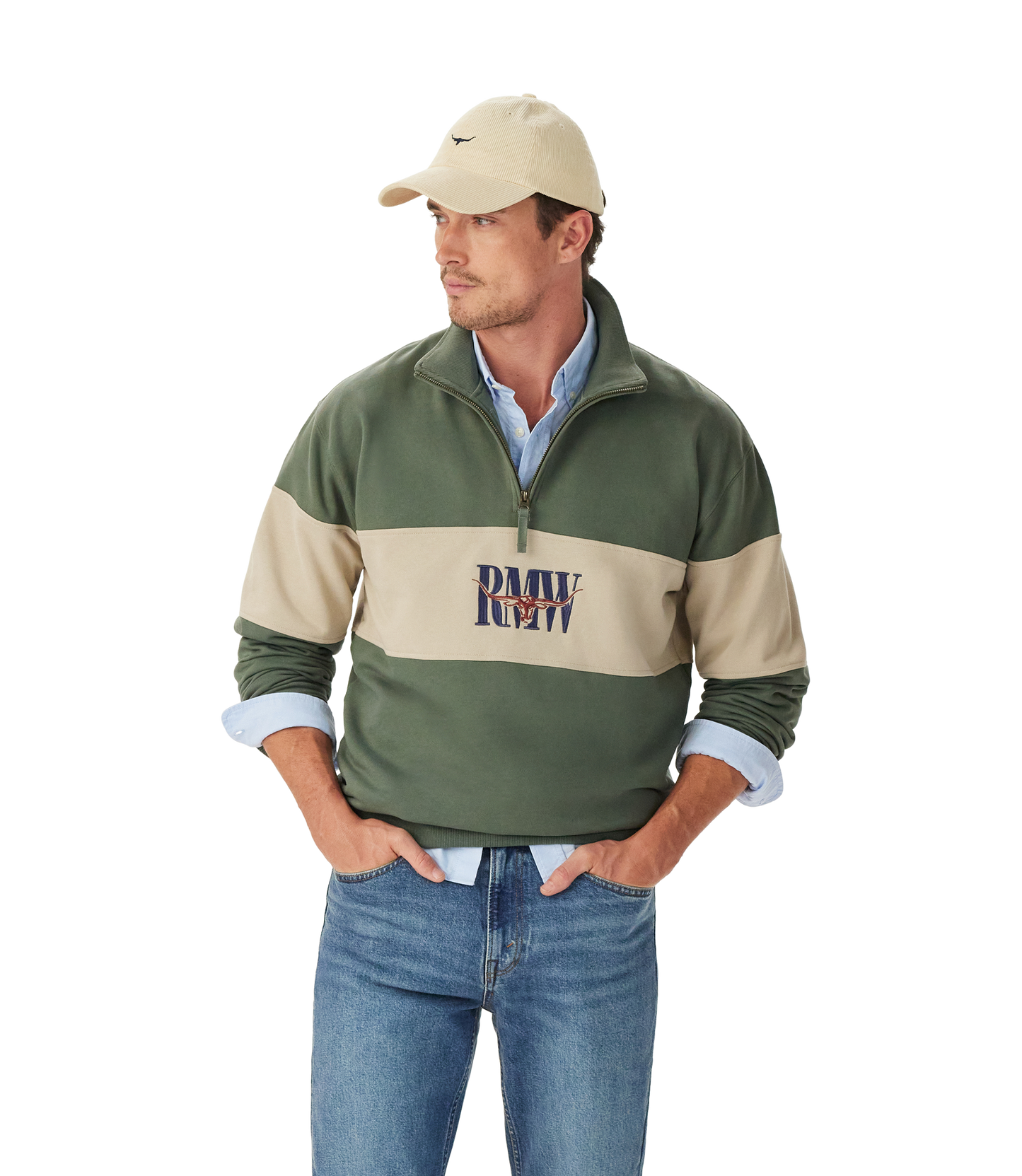 Heritage 1/4 Zip Sweatshirt - Spruce Green