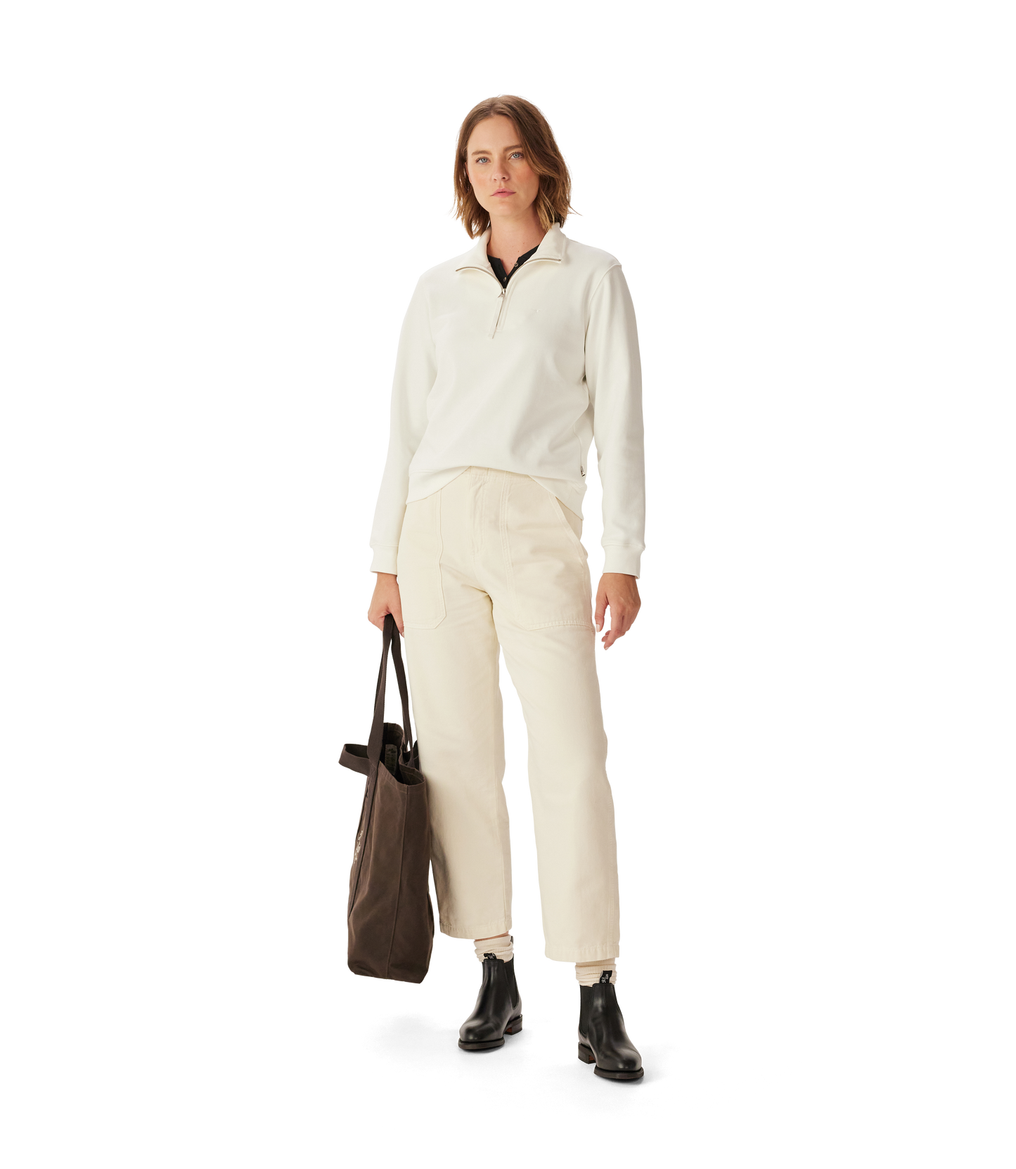 Trickett 1/4 Zip Sweatshirt - Off White