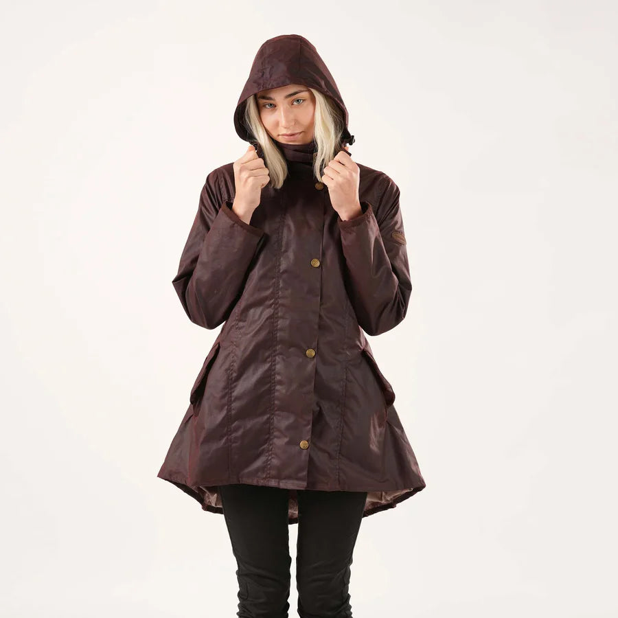 Louise Wax Coat - Mahogany