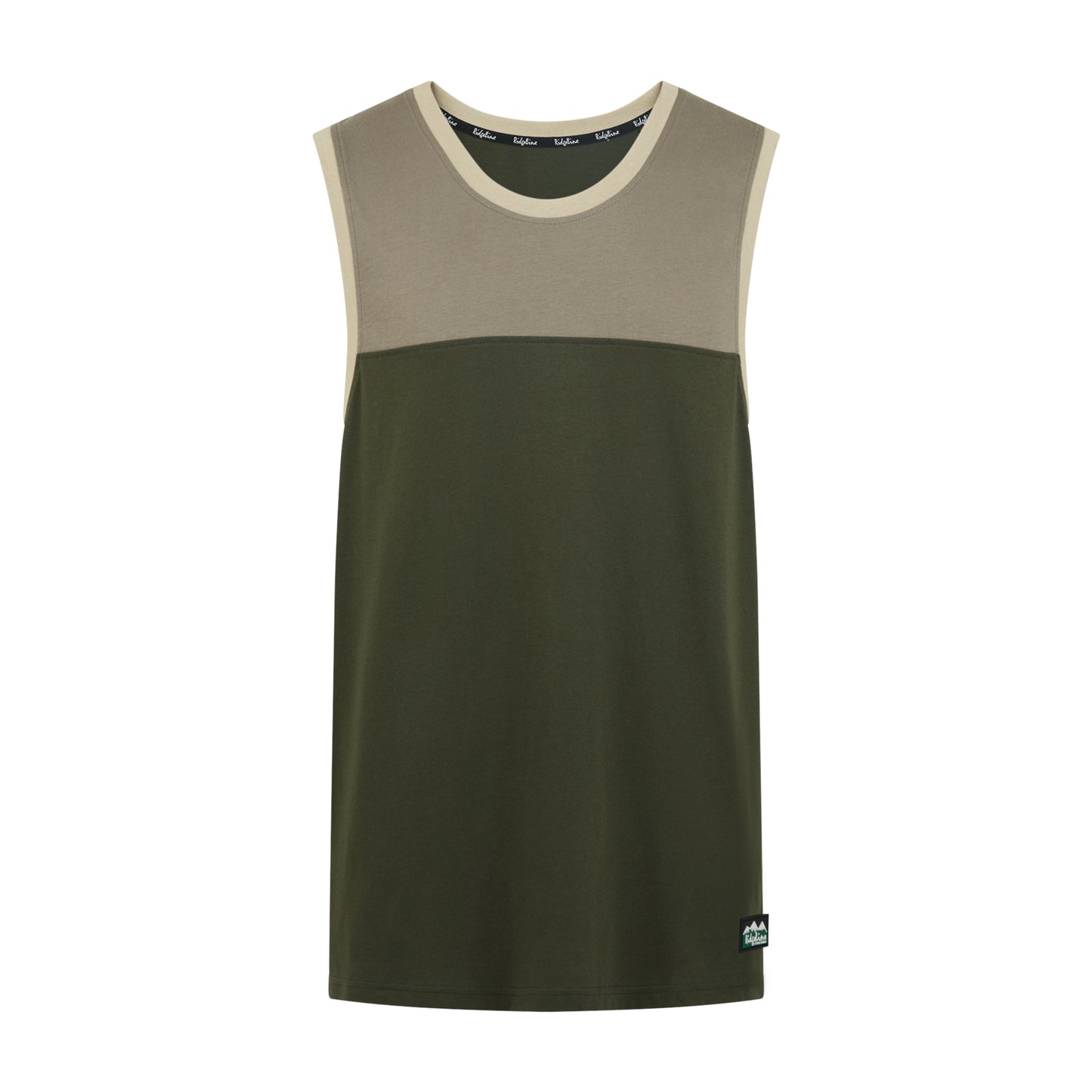 Unisex Backslider Singlet Top - Olive Multi