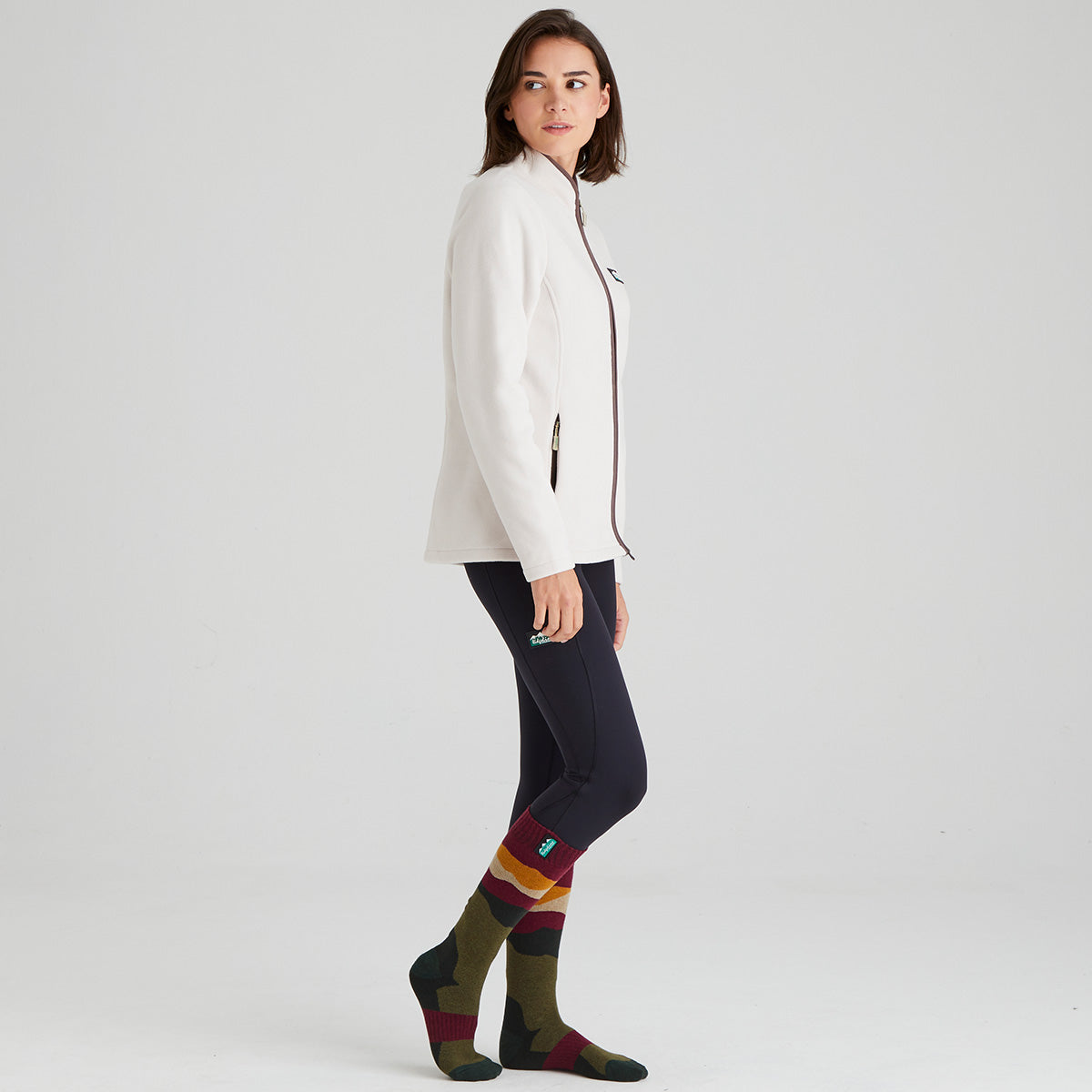 Merino Wool Socks Full Length - Berry Stripe