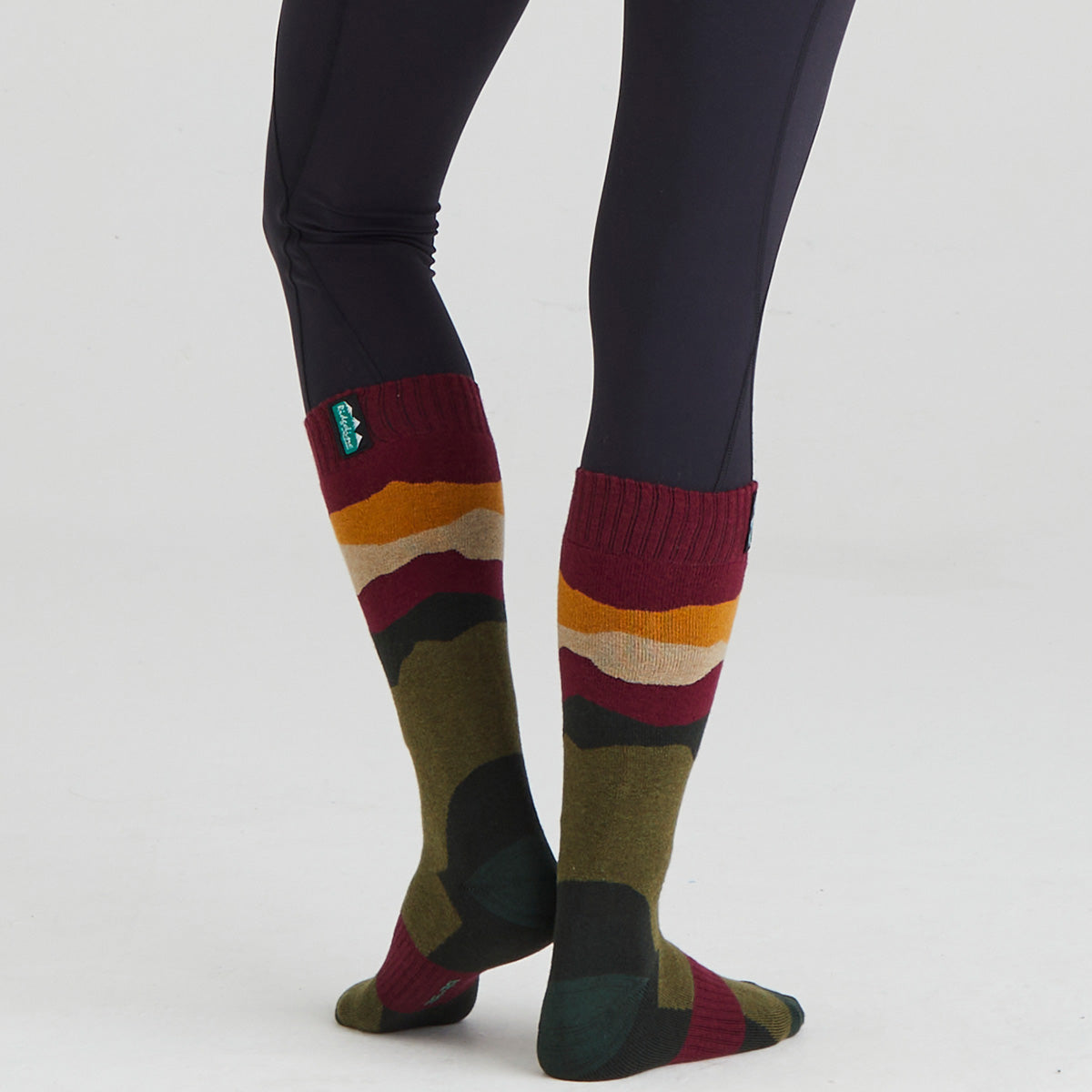 Merino Wool Socks Full Length - Berry Stripe