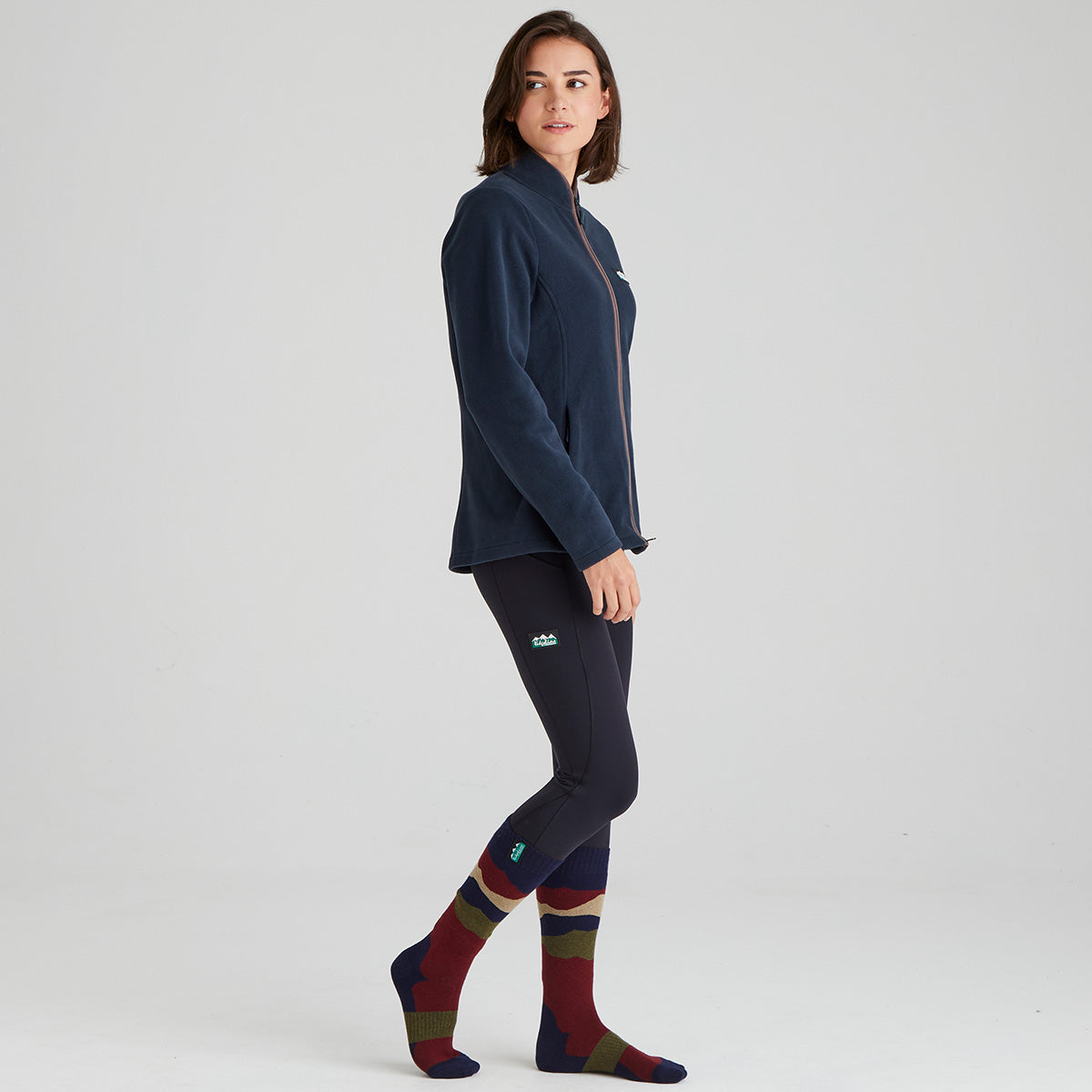 Merino Wool Socks Full Length - Navy Stripe
