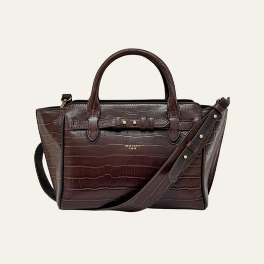 Middleton Leather Bag - Chocolate Croc