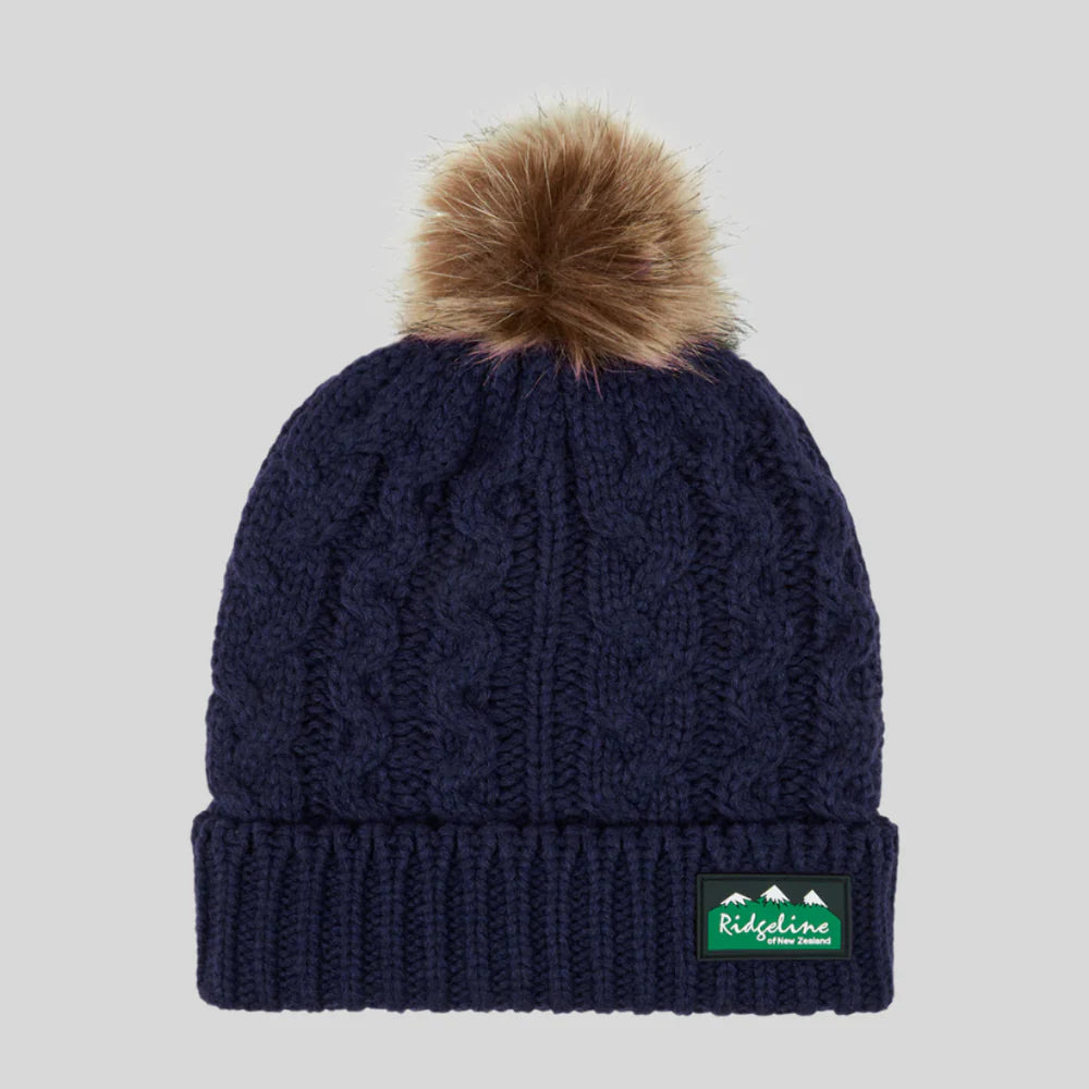 Nordic Fleck Bobble Hat - Navy
