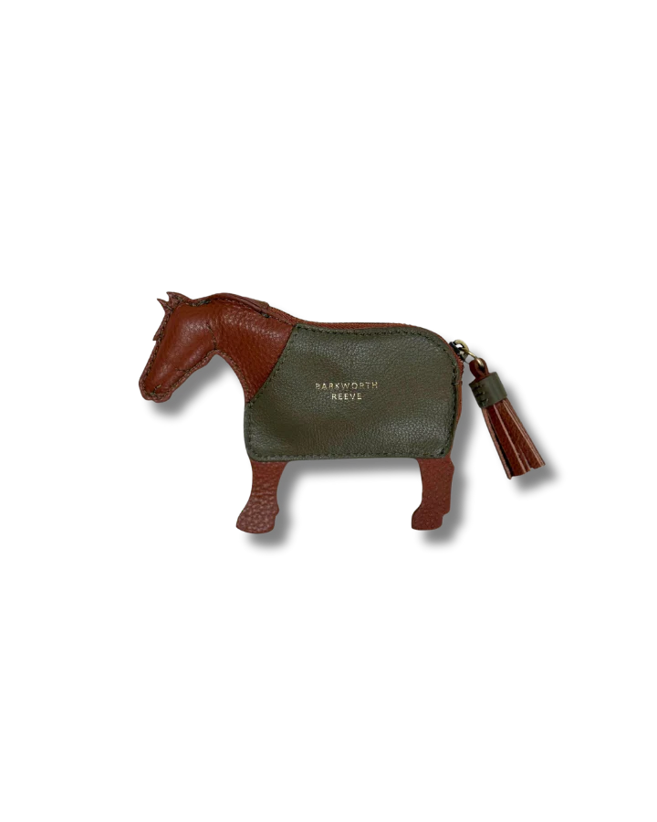 Pony Coin Purse - Chestnut & Olive