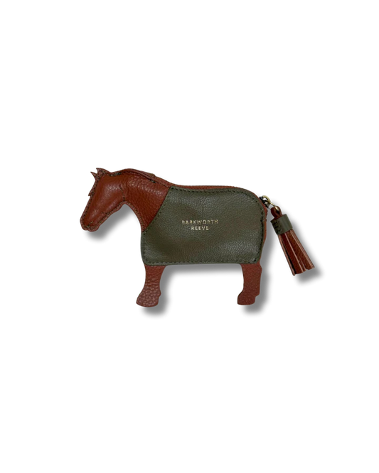 Pony Coin Purse - Chestnut & Olive