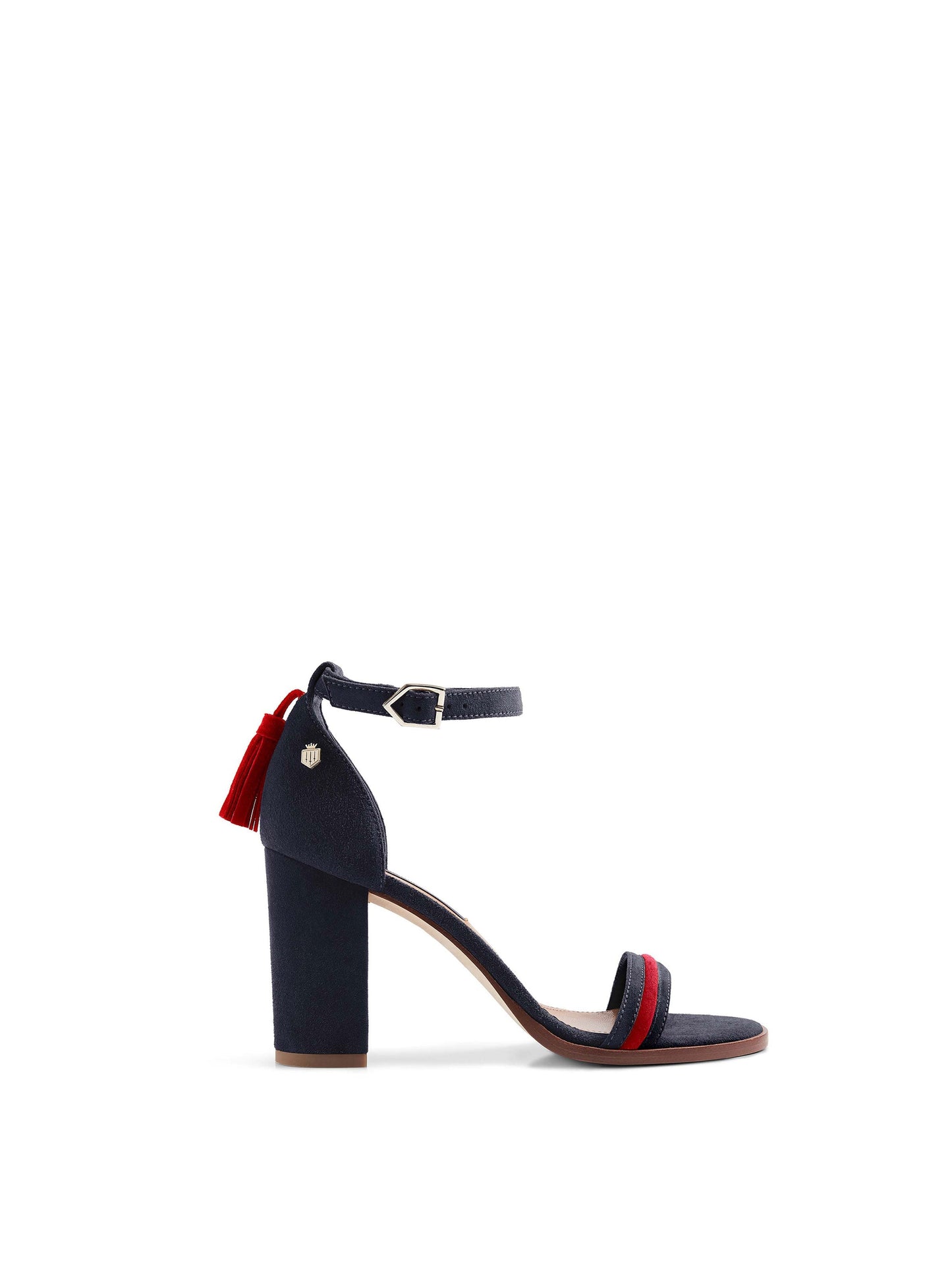 Daisy Sandals - Navy & Red Suede