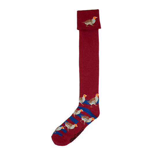 Maroon & Royal Blue Partridge Shooting/Walking Socks - Adult